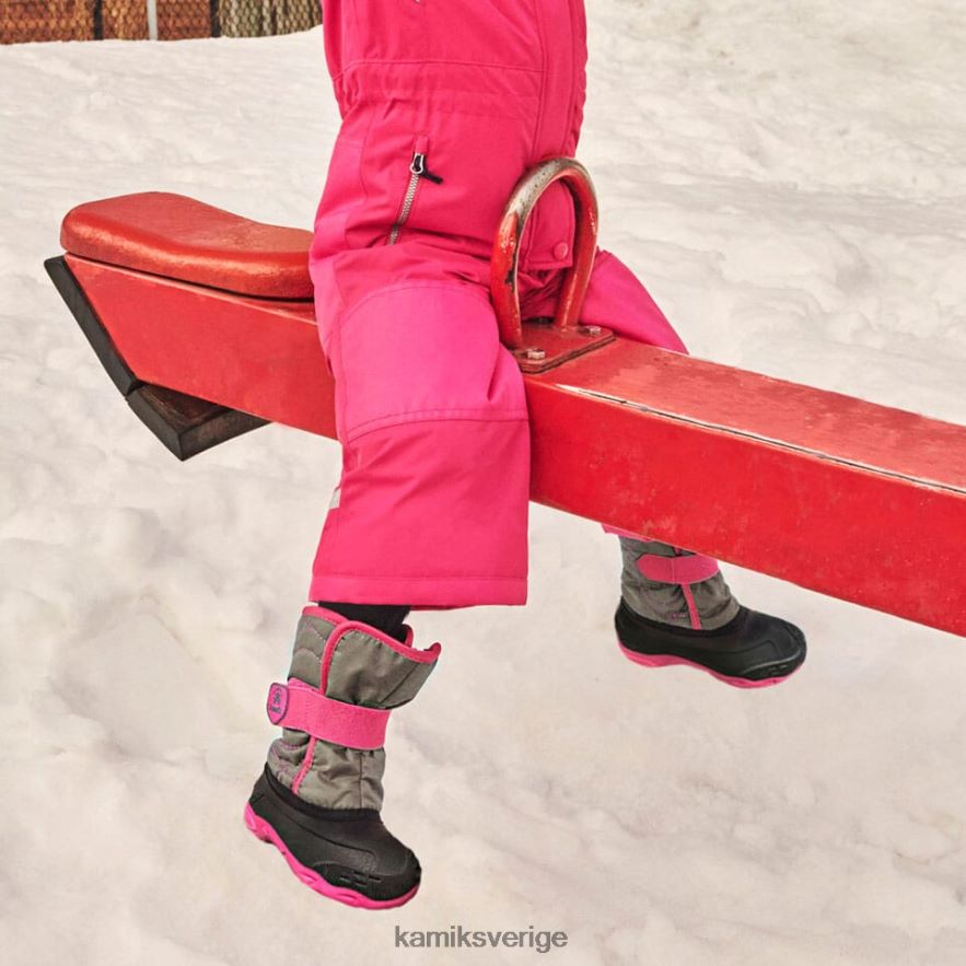 vinterkängor se Kamik småbarn snöbugg 5 grå/rosa N02N00405